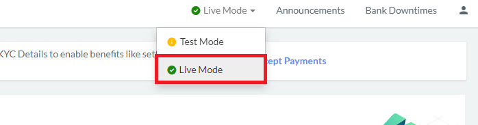 Razorpay Live Mode Razorpay Webhhok